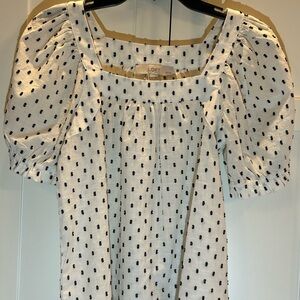 LOFT White and Black Top